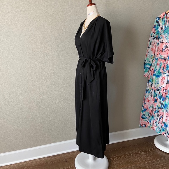 ❌SOLD❌ H&M Black Tie-belt Shirt Dress Sz S - Picture 9 of 14